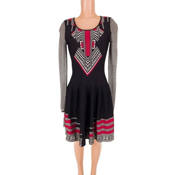 Etro Jacquard Knit Dress Size 44 US 6 Black Multi $925 - Picture 2 of 10